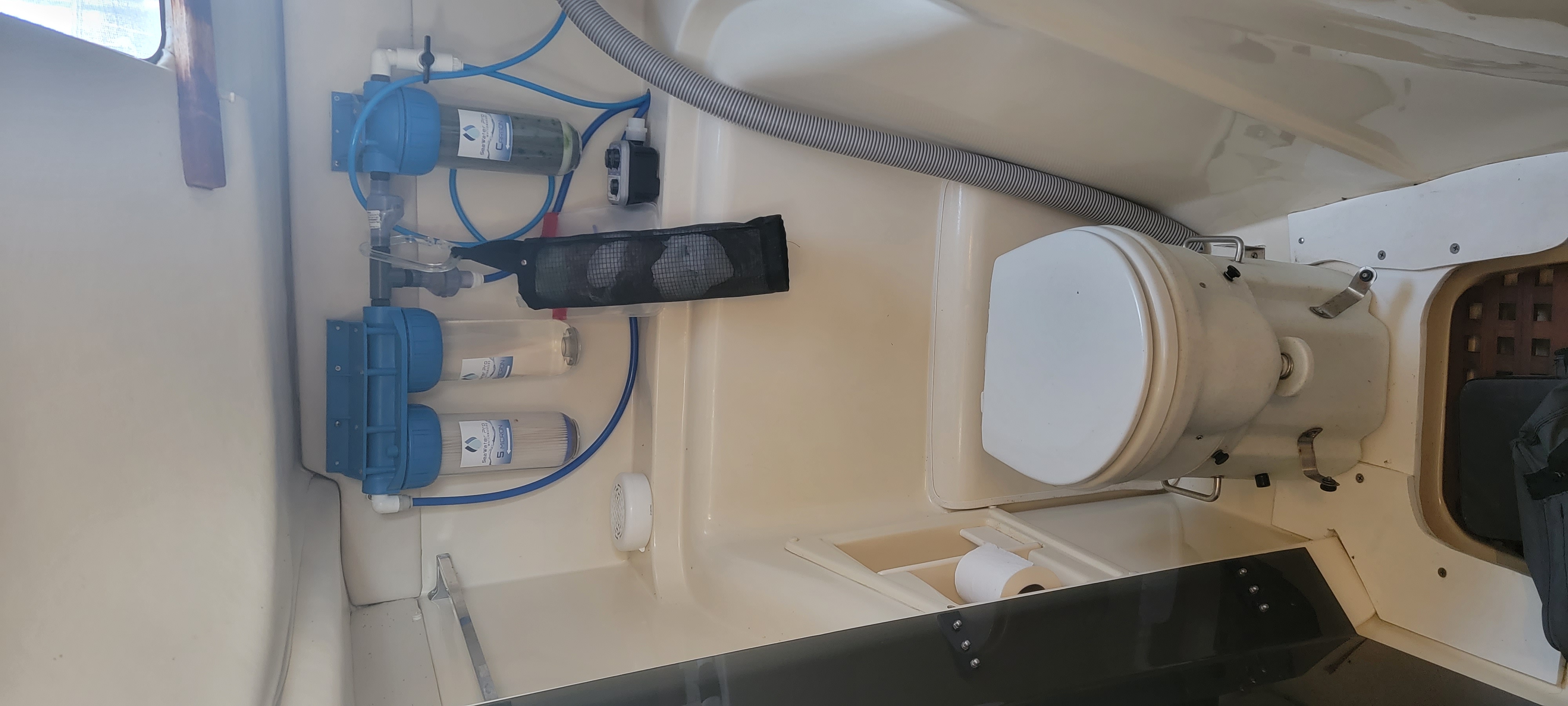 Head w/sink shower and composting toilet